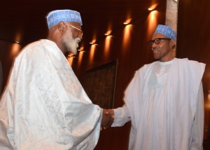 General Abdulsalami and President Buhari when the Peace Committee visited on 11 August
