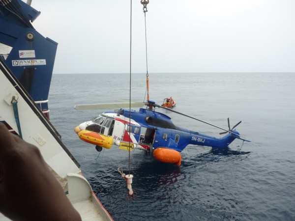 File: The crashed Bristow copter in August last year