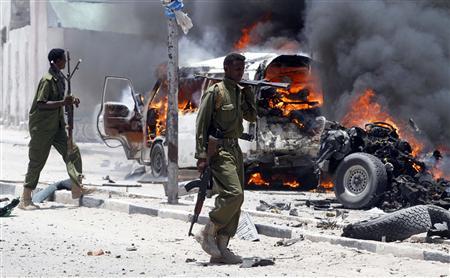 File Photo: A bomb explosion scene in Somalia