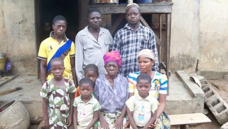 From right, the wife, Isiyat, mother, children and two brothers left behind by late Ahmed Adeyoola killed by the Fulani