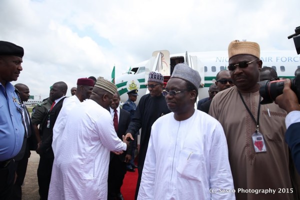 Zamfara State governor, Yari also at the airport