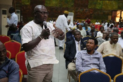 Lanre Arogundade contributing at the debate.