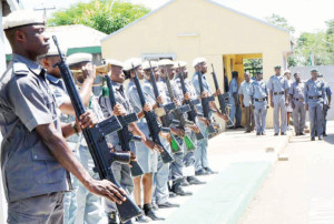 Nigerian Customs men at a border post