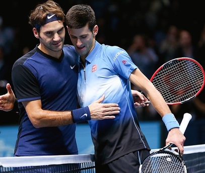 Friends still: Roger Federer and Novak Djokovic