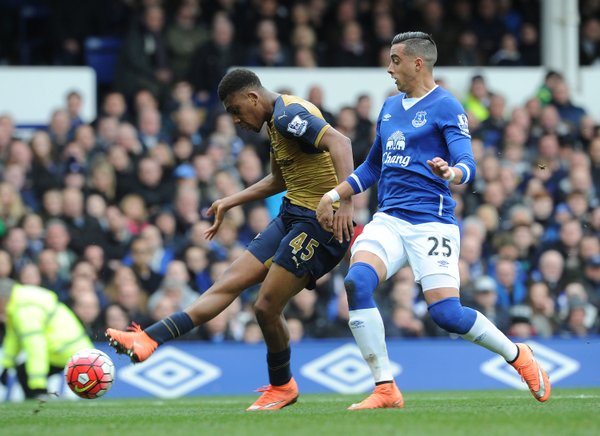 Alex Iwobi scoring for Arsenal