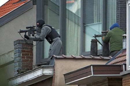 Belgian policemen on Tuesday