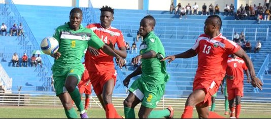 Action during Kenya-G/Bissau match in Nairobi
