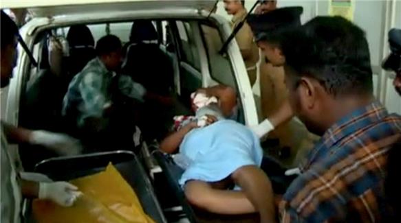 The injured being rushed to hospital. Photo Al Jazeera TV