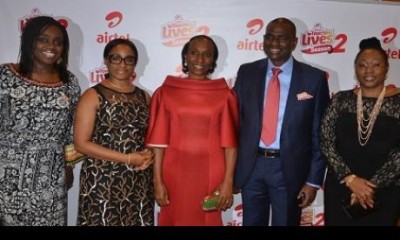 Mrs Dolapo Osinbajo with Segun Ogunsanya, Airtel Nigeria CEO and other Airtel Executives