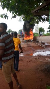 Auchi Poly students on the rampage