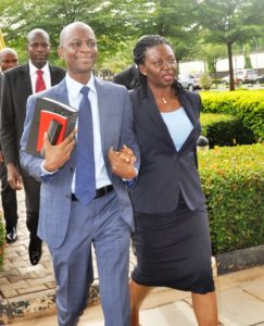 Mrs and Mr Azibola on arrival in court