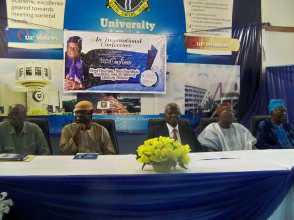From left, Biodun Jeyifo, Olabode Lucas, Ayo Banjo, Femi Osofisan, Ayo Bamgbose