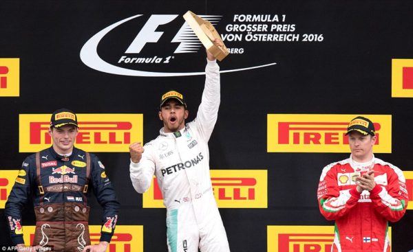 Hamilton on the podium