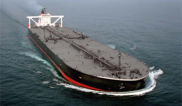 An oil laden ship