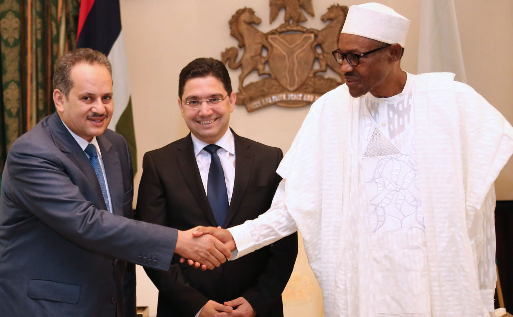 Buhari receives Moroccan envoy -L; President Muhammadu Buhari, Delegate to the Minister of Foreign Affairs and Cooperation, and Moroccan Special Envoy. H.E. Nasser Bourita, Director Yassine Mansouri during an audience with the President at the State House in Abuja. PHOTO; SUNDAY AGHAEZE. JULY 14 2016