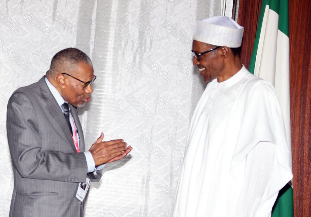 Dr Ali Madani, the President of the IDB Group (left) and President Buhari