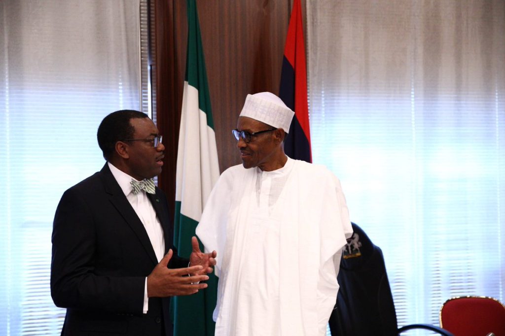 Adesina (left) with President Buhari