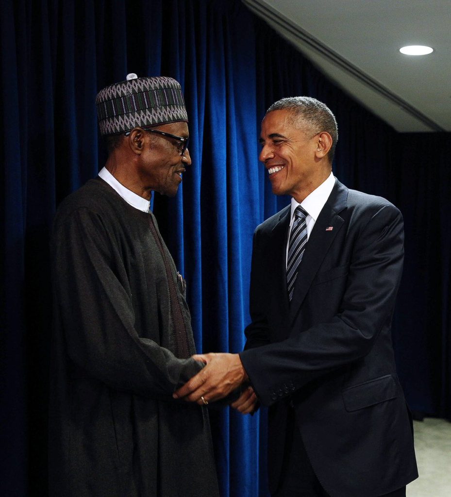 President Buhari meets Obama at the side event of UNGA 