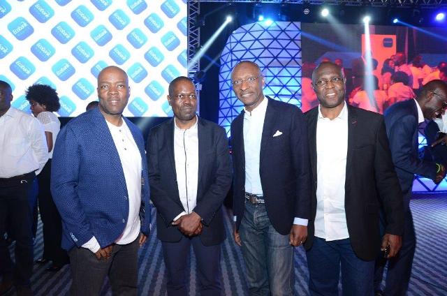 From left, Group Executive, Consumer Banking, Ecobank Transnational Incorporated (ETI); Patrick Akinwuntan; Managing Director, Ecobank Nigeria, Charles Lie and Group Chief Executive Officer, ETI, Ade Ayeyemi during the launch of Ecobank Mobile APP in Lagos recently