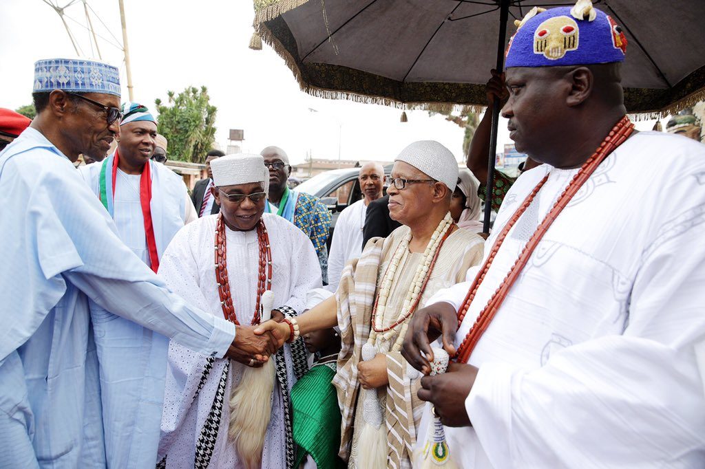 President Buhari meets Deji of Akure, 