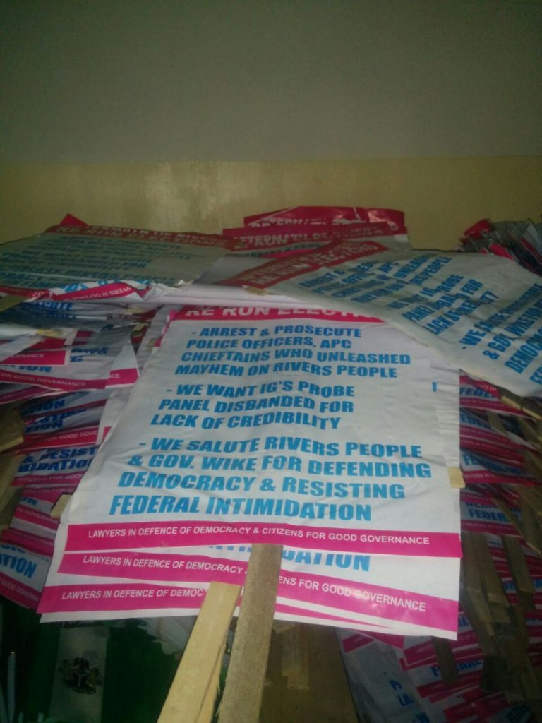 The posters for the intended protest