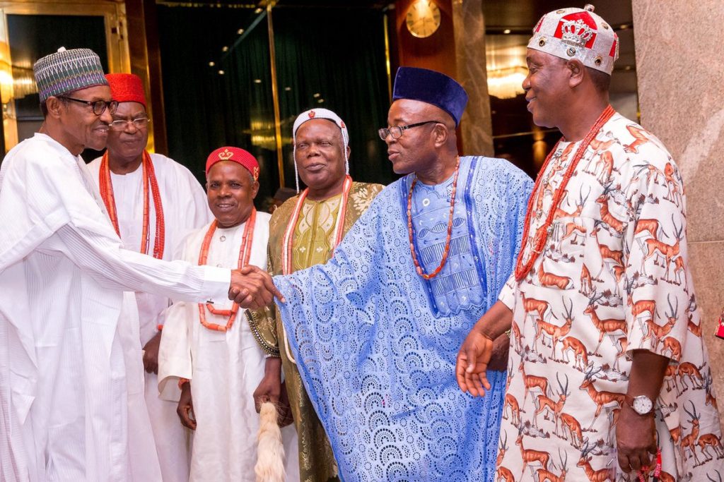 President Muhammadu Buhari and the South East traditional rulers