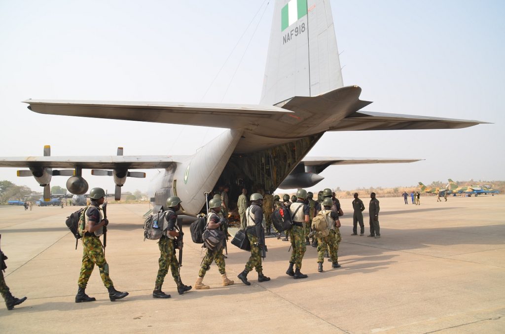 Nigeria Airforce men on the way to Senegal