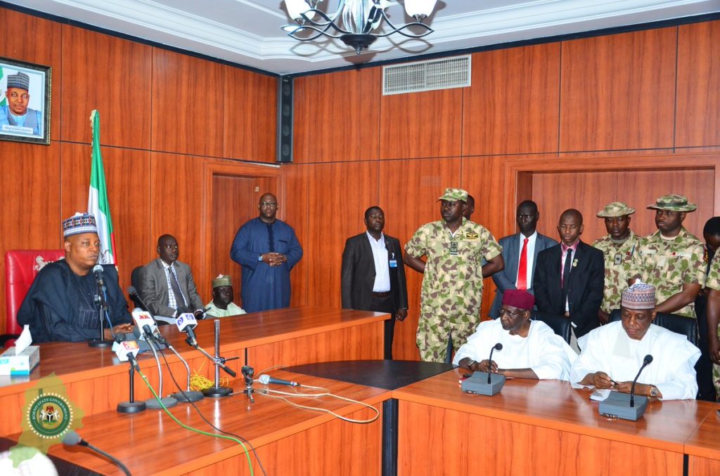 The Federal Government delegation at Borno Government House