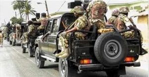 Nigerians soldiers on parade