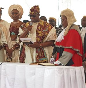 Dapo Abiodun taking oath of office as the fifth Executive Governor of Ogun