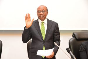 Emefiele being sworn in for the second time as CBN Governor on Monday, June 3, 2019