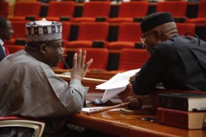 Senate President Ahmed Lawan and Deputy Senate President, Omo Agege