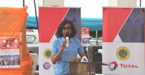 Mrs Bunmi Popoola-Mordi, Executive General Manager, Total Country Services, at the official launch of the Community HIV/AIDS, Tuberculosis and Malaria Preventive Education Project by Total Upstream Nigeria Ltd. and Total Nigeria Plc on July 18, 2019 at Ijebu-Ode, Ogun State (NAN photo)