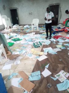 A scene of disrupted election in Nigeria