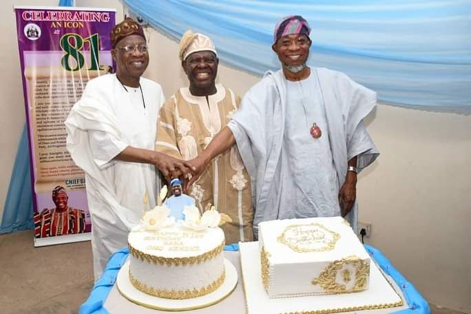 PHOTOS: Aregbesola, Lai Mohammed, Imams, Pastors at Akande’s 81st birthday