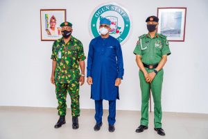 Governor Abiodun and the General Officer Commanding 81 Division, Major General Lawrence Fejokwu