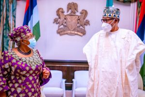 President Muhammadu Buhari and Dr. Okonjo-Iweala in Aso Rock presidential villa