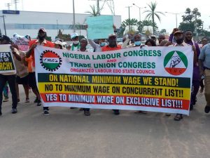 FILE PHOTO: Members of organised labour in during a procession