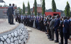 EFCC Chairman, Abdulrasheed Bawa addressing EFCC operatives in Ibadan