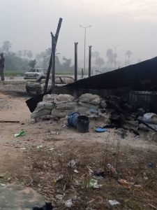One of the checkpoints where the suspected IPOB gunmen killed the security operatives
