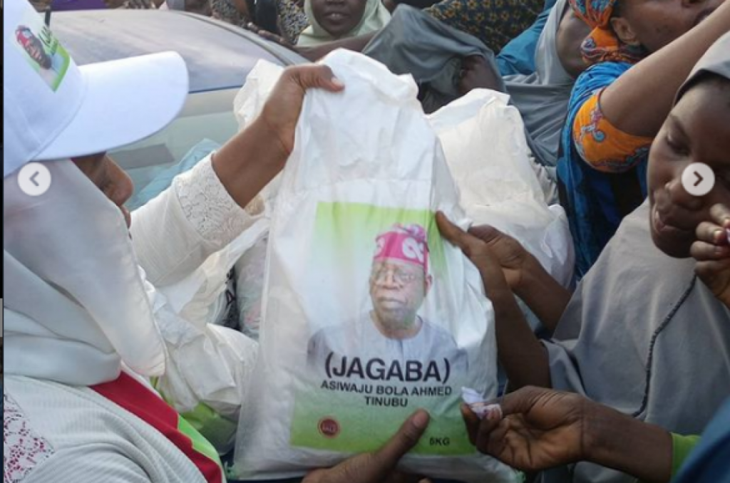 Images depicting the face of the APC leader on bags of rice was recently being circulated on some social media platforms.