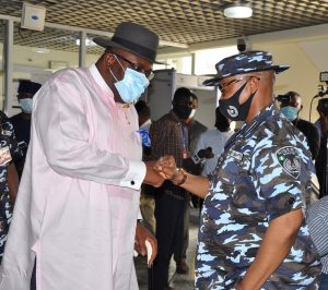 Sen Dickson and Acting Inspector-General of Police (I-G), Mr Usman Baba.