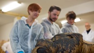 The Egyptian mummy, estimated to have been between 20 and 30 years old and 26 and 30 weeks pregnant