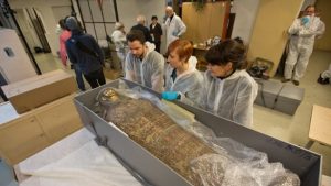 The Egyptian mummy, estimated to have been between 20 and 30 years old and 26 and 30 weeks pregnant