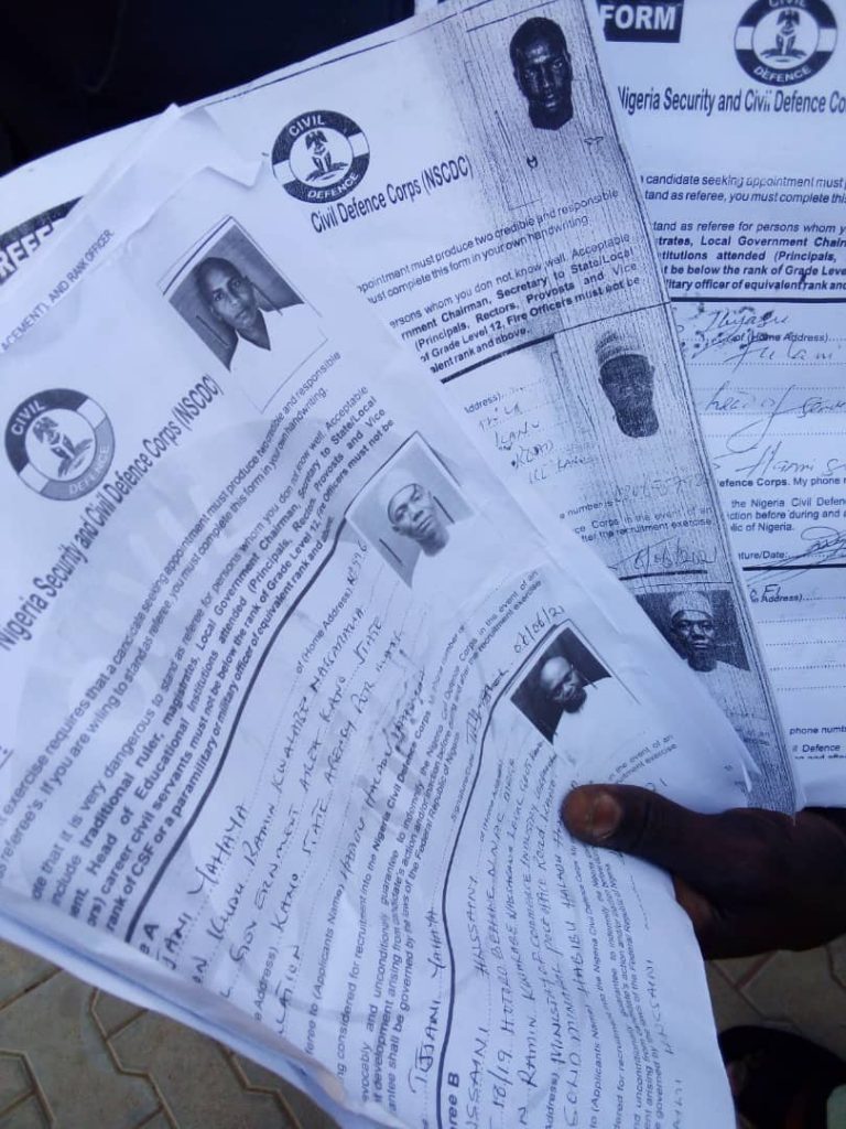 Fake civil defence employment forms being sold by the suspect