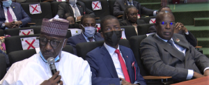 NNPC GMD, Kyari, EFCC Chairman, Bawa and Minister of state, Petroleum, Slyva at the meeting