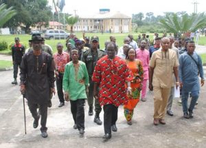 (3rd from left) Erastus Awortu, Chairman, Andoni LGA in Rivers in a group photograph traditional rulers of the area.