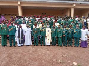 Group photograph of attendants at the combined special church service held in commemoration of the 2021 Nigerian Army Day Celebration (NADCEL) at St. Martin’s Military Catholic Church, Abakpa Military Cantonment, Enugu