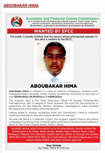 Hima: Nigerien declared wanted for stealing N200 billion from Nigeria