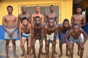 The arrested armed robbery and cult gang members by Edo Police Command